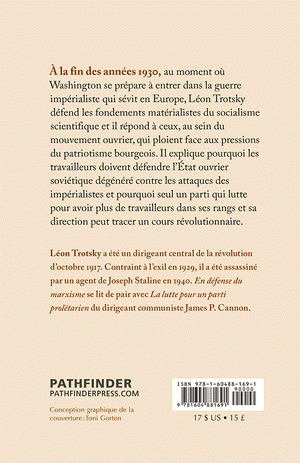 Back cover of En defense du marxism. Contre l'opposition petit-bourgeoise dans le Parti Socialiste des Travailleurs. Leon Trostky