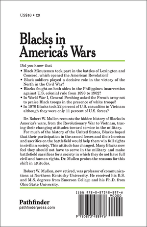 Back cover of Blacks in America's Wars