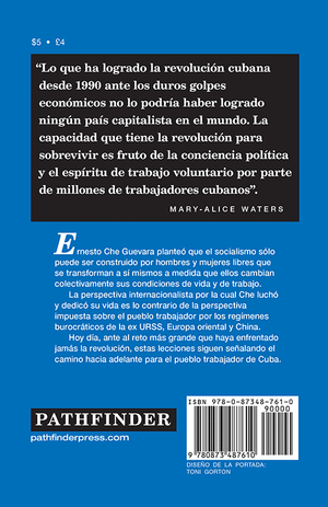 Back cover of Che Guevara y la lucha por el socialismo hoy