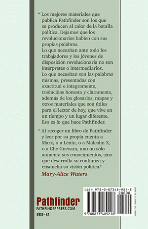 Back cover of Pathfinder nació con la Revolución de Octubre por Mary-Alice Waters