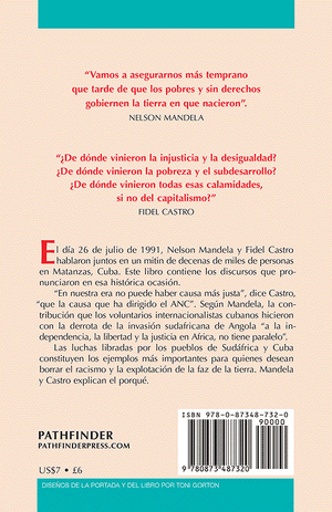 Back cover of ¡Qué lejos hemos llegado los esclavos! por Nelson Madela y Fidel Castro